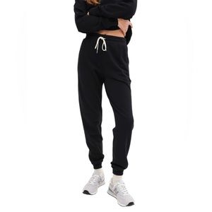 Mate the label organic black terry cotton slim joggers